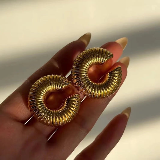 Lined cuff earrings